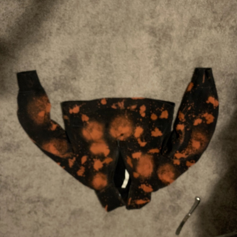 Custom Reverse Dyed Lululemon Oversized Scuba Funnel Neck Grunge Moon Phase